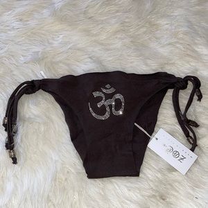 ZOE Italian designer bikini rhinestone Miami bottoms one size fits most